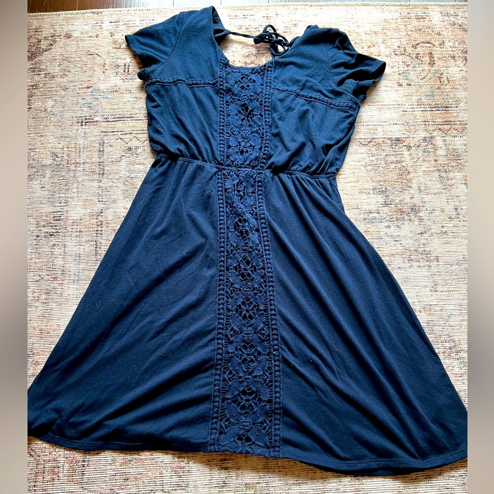 Navy blue crochet Maurice’s dress